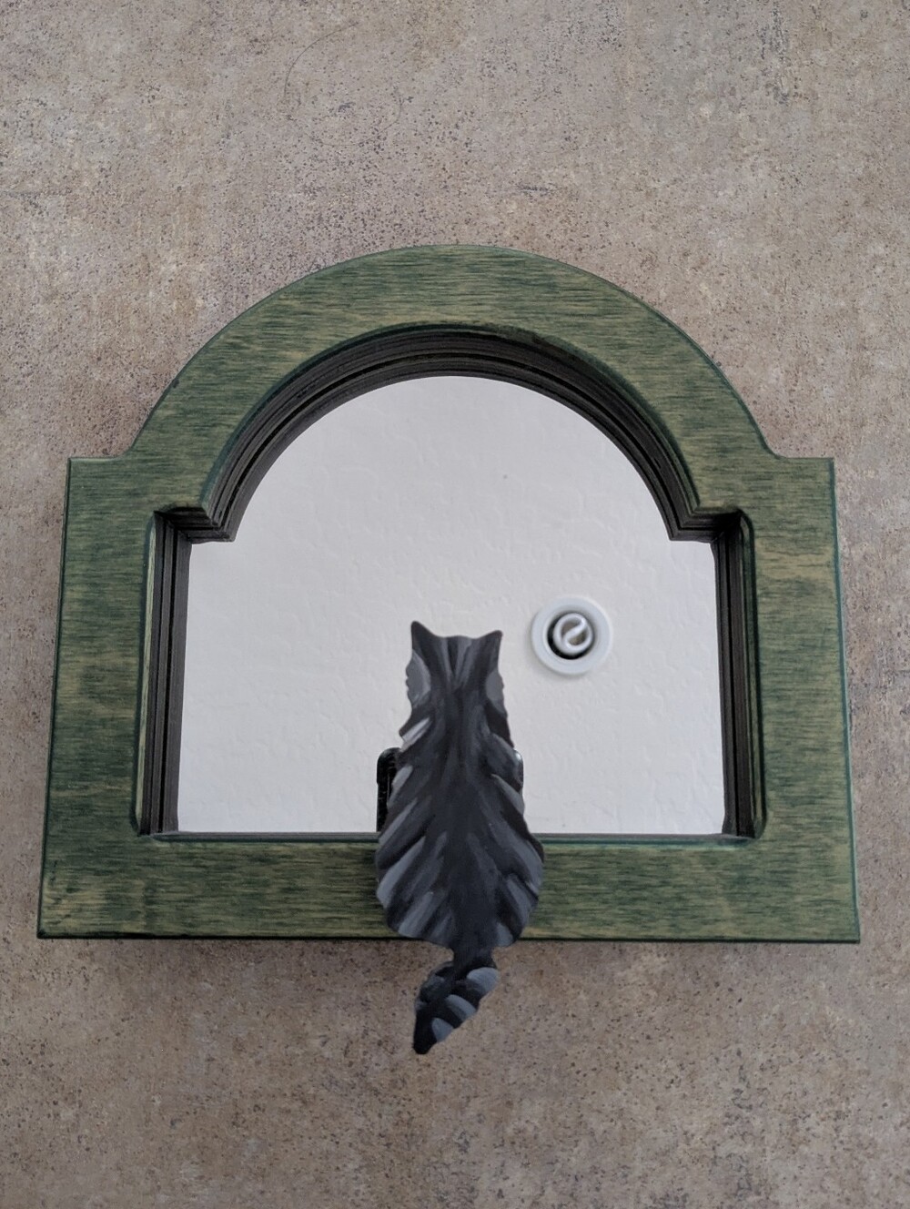 VTG 1996 Judy Rand “Cats Reflections” Wood Wall Mirror Green Hand-Painted Rare